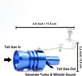 img 1 attached to AutoE Car Turbo Sound Whistle Exhaust Tailpipe Blow Off Valve Bov Aluminum Universal Auto Accessories Size XL (2Pcs Blue)