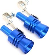 autoe car turbo sound whistle exhaust tailpipe blow off valve bov aluminum universal auto accessories size xl (2pcs blue) logo