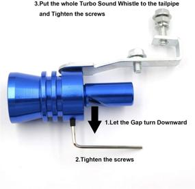 img 2 attached to AutoE Car Turbo Sound Whistle Exhaust Tailpipe Blow Off Valve Bov Aluminum Universal Auto Accessories Size XL (2Pcs Blue)