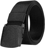 👖 jiniu tactical buckle belt: breathable military-style accessory for men's belts - black 123cm pm logo