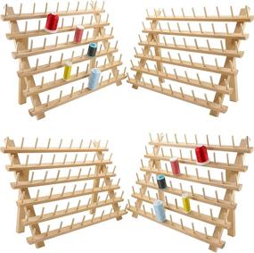 img 4 attached to 🧵 Optimize Your Sewing Space with the New Brothread 60-Spool Wooden Thread Rack! Ideal for Organizing Embroidery, Quilting, and Sewing Threads