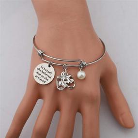 img 2 attached to 💃 Zuo Bao Theater Jewelry Comedy Tragedy Masks Charm Bracelet - Herself She Believed, So She Achieved, Drama Teacher Gift, Thespian Jewelry