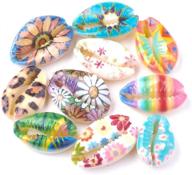 🐚 200pcs colorful printed cowrie shell beads - no hole seashell charms for diy crafting, jewelry making - ocean summer beach beads, spacer 20~25mm - earrings, bracelets, necklaces logo