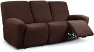 🛋️ taococo 8-piece recliner sofa covers | stretchable slipcovers for large 3-seat reclining couch | soft jacquard pattern furniture protector | chocolate brown logo