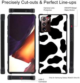 img 1 attached to 🐄 Sleek and Stylish Samsung Galaxy Note 20 5G Case: Cow Print Design with Full Protection and Lanyard Strap Holder for Women and Girls