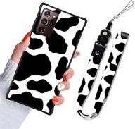 🐄 sleek and stylish samsung galaxy note 20 5g case: cow print design with full protection and lanyard strap holder for women and girls logo