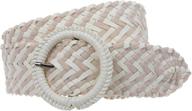 👗 stylish women's velvet braided woven non leather round belt - 2 1/4 inches logo