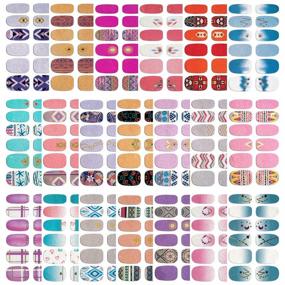 img 4 attached to 💅 20 Full Sheets of Self-Adhesive Nail Art Wraps - Nail Polish Strips with Various Manicure Designs