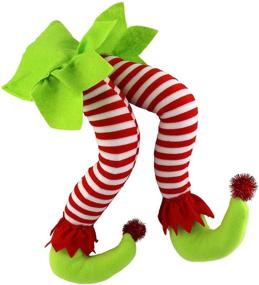 img 4 attached to Whimsical 20'' Elf Legs: Wewill Stuffed Christmas Decorations for Home Party Tree Fireplace - Green