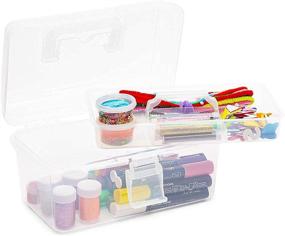 img 4 attached to Versatile Craft Storage Box with Lid and 📦 Removable Tray - 10 x 6 x 5.75 in