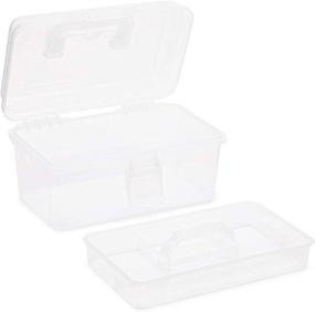 img 1 attached to Versatile Craft Storage Box with Lid and 📦 Removable Tray - 10 x 6 x 5.75 in