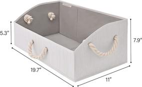 img 3 attached to 📦 StorageWorks Trapezoid Closet Storage Bins, Beige/White/Ivory, Jumbo, 3-Pack: Organize Your Space with Fabric Bins and Baskets