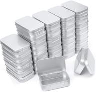 📦 versatile 40-pack silver metal rectangular empty hinged tins: mini portable box containers for small storage, home organization, and more! logo