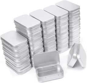 img 4 attached to 📦 Versatile 40-Pack Silver Metal Rectangular Empty Hinged Tins: Mini Portable Box Containers for Small Storage, Home Organization, and More!