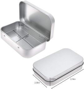 img 3 attached to 📦 Versatile 40-Pack Silver Metal Rectangular Empty Hinged Tins: Mini Portable Box Containers for Small Storage, Home Organization, and More!