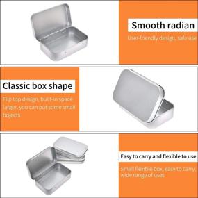 img 2 attached to 📦 Versatile 40-Pack Silver Metal Rectangular Empty Hinged Tins: Mini Portable Box Containers for Small Storage, Home Organization, and More!