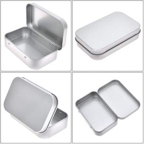 img 1 attached to 📦 Versatile 40-Pack Silver Metal Rectangular Empty Hinged Tins: Mini Portable Box Containers for Small Storage, Home Organization, and More!