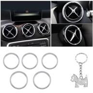 koruipei bling air outlets ring 5 pcs compatible with mercedes benz accessories cla 250 c117 x117 cla x156 gla class amg logo