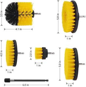 img 2 attached to 5-Pack Power Scrubber Cleaning Brush Set with Extended Long Attachments - All Purpose Drill Scrub Brushes Kit for Time-Saving Grout, Floor, Tile, Bathroom and Kitchen Surface Cleaning