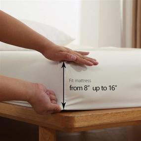 img 1 attached to Twin Fitted Sheet Microfiber Shrinkage Bedding