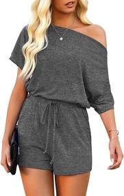 img 2 attached to Stylish Vetinee Womens Keyhole Jumpsuit: Trendy Playsuit for Women's Clothing in Jumpsuits, Rompers & Overalls
