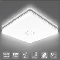 💡 airand 5000k led ceiling light flush mount - 18w square ceiling lamp fixture for home & office, hallway, with 180pcs led chips, 1800lm, 80ra+ - cool white logo