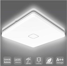 img 2 attached to 💡 Airand 5000K LED Ceiling Light Flush Mount - 18W Square Ceiling Lamp Fixture for Home & Office, Hallway, with 180Pcs LED Chips, 1800LM, 80Ra+ - Cool White