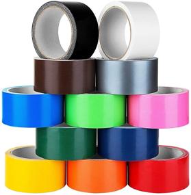 img 4 attached to 🌈 Vibrant 12-Pack Multi Colored Duct Tape Set - 10 Yards x 2 inch Rolls - Fun DIY Crafts for Kids - Rainbow Assorted Colors Kit
