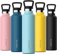 🍶 oishhi triple-wall vacuum insulated water bottle - 18/10 (sus316) stainless steel sports hydro thermos flask with leak proof cap - standard mouth cooler mug silicone bottom logo