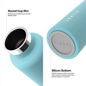 img 1 attached to 🍶 OISHHI Triple-Wall Vacuum Insulated Water Bottle - 18/10 (SUS316) Stainless Steel Sports Hydro Thermos Flask with Leak Proof Cap - Standard Mouth Cooler Mug Silicone Bottom