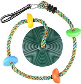 img 4 attached to 🌳 Outdoor Kids' Playground Swing Set Accessories - Climbing Rope Tree Swing with Platforms, Disc Swings Seat - Tree House Tire Saucer Swing- Fun-loving Playset Toys