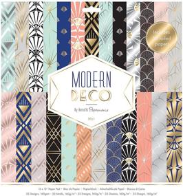 img 4 attached to 🔥 Western's Smokehouse Docrafts Papermania Modern Deco Pad: Stunning Gold/Silver Paper, 30.5 x 2 x 33 cm - Crafters' Delight!