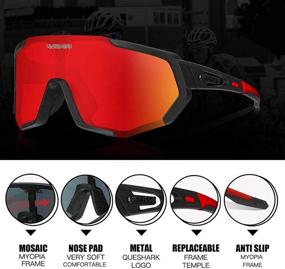 img 2 attached to 🕶️ Queshark Polarized Sports Sunglasses for Men and Women | 3 Lens for Cycling, Running, Driving, Fishing, Baseball