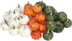 img 4 attached to Stylish Vensovo Decorative Pumpkins: Assorted Sizes for Elegant Home Decor