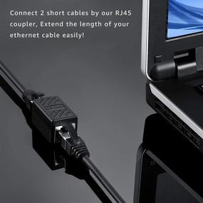 img 3 attached to Чёрный адаптер Ethernet: соединительный кабель RJ45 для женских соединений Cat8, Cat7, Cat6, Cat5e