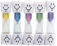 🕒 dadam 2 minute sand timer set of 5 - smiley sand timers for children's teeth brushing - colorful 5-piece hourglass timer - user-friendly for kids boys and girls - encourages optimal dental care logo