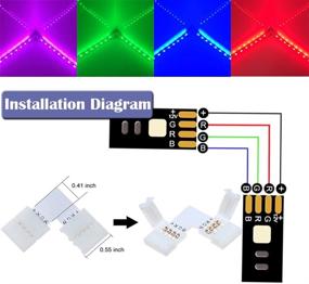 img 2 attached to 🔌 16.4 Feet 5050 4-Pin RGB LED Strip Extension Cable Connector Kit with 4 Strip-to-Adapter, 4 Strip-to-Strip Jumpers, 2 L-Shape Connectors, 2 T-Shape Connectors, and 4 Gapless Connectors