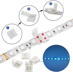 img 3 attached to 🔌 16.4 Feet 5050 4-Pin RGB LED Strip Extension Cable Connector Kit with 4 Strip-to-Adapter, 4 Strip-to-Strip Jumpers, 2 L-Shape Connectors, 2 T-Shape Connectors, and 4 Gapless Connectors