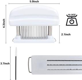 img 1 attached to 🔪 Enhanced Meat Tenderizer Needle Tool: 48 Stainless Steel Blades, Safety Lock, and LEDORR Kitchen Accessory for Perfectly Tender Steak, Beef, Pork, Fish, and Chicken - White