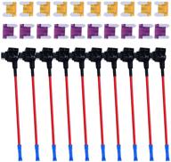 🚗 muhize автомобильный мини адаптер-подключение плавкий предохранитель 12v tap fuse holder - автомобильные низкопрофильные лезвие-плавкие предохранители tap 2021 улучшенная версия, включая набор из 10 предохранителей низкого профиля "5 ампер" и "40 ампер". логотип