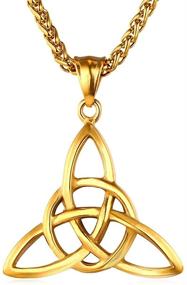 img 4 attached to Stylish U7 Celtic Cross Necklace: Norse Viking Inspired Jewelry with Stainless Steel Irish Knot Pendant, Vintage Wicca Pantagram Necklace for Men and Women - Includes 22 Inch Chain