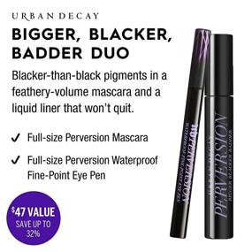 img 2 attached to 🎁 Urban Decay Bigger, Badder Duo Gift Set - Perversion Waterproof Fine-Point Eye Pen & Perversion Volumizing Mascara - Black - Enhances Lash Growth with Proteins & Amino Acids