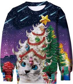 img 2 attached to BFUSTYLE Boy Girl Ugly Christmas Sweatshirt: Stylish Kids Fleece Pullover 4-16 Yrs