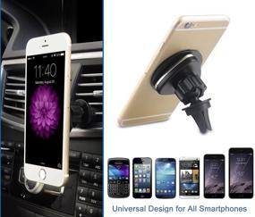 img 1 attached to 📱 iSunnao Magnetic Smartphone Car Mount - 360° Rotation Air Vent Mount with Ball Joint for All Smartphone Brands