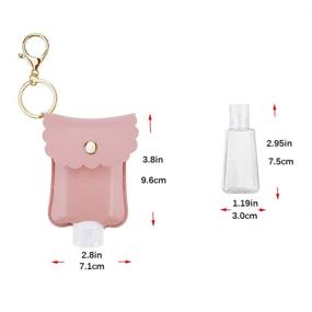 img 3 attached to Convenient XUANCAOMAO Leather Travel Bottle Keychain Set - 4 Sets of 30ML Portable Leakproof Squeeze Bottles for Hand Sanitizer, Soap, Lotion (4 colors)