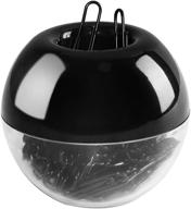 🖇️ modern magnetic paper clips holder - stylish round black 1" desk organizer with 100 pcs black 28mm paper clips - ideal for home, school, and office supplies логотип