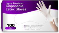 💪 extra large disposable latex gloves, lightly powdered, comfortable fit - 100 per box logo