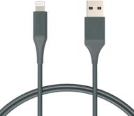 кабель зарядки для iphone amazon basics с сертификацией mfi, abs usb-a к lightning, для apple iphone, ipad, ресурсом изгибов 10 000 раз - midnight green, 1 фут логотип