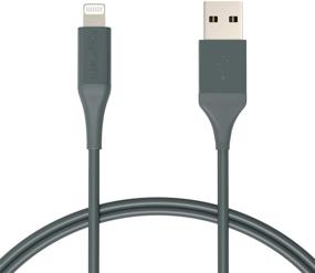 img 4 attached to Кабель зарядки для iPhone Amazon Basics с сертификацией MFi, ABS USB-A к Lightning, для Apple iPhone, iPad, ресурсом изгибов 10 000 раз - Midnight Green, 1 фут