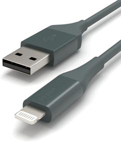 img 2 attached to Кабель зарядки для iPhone Amazon Basics с сертификацией MFi, ABS USB-A к Lightning, для Apple iPhone, iPad, ресурсом изгибов 10 000 раз - Midnight Green, 1 фут